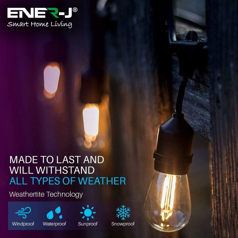 LED Filament String Light Kit, Vintage LED Bulbs, Waterproof 48ft