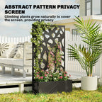 Metal Garden Bed with Trellis with Privacy Screen for Climbing Plants