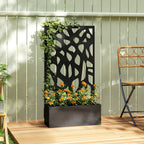 Metal Garden Bed with Trellis with Privacy Screen for Climbing Plants