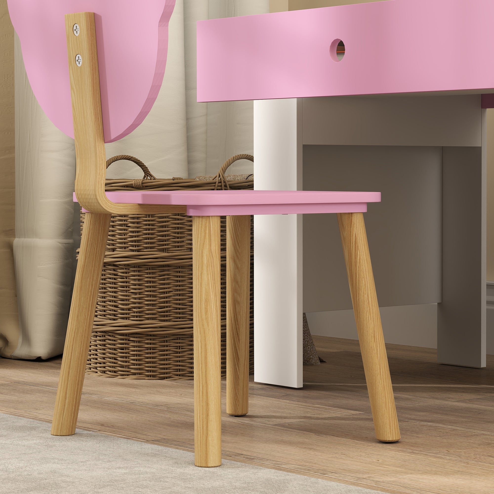 Kids Desk and Chair Set with Drawer, 3-8 years old