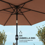 2.6 m Garden Parasol Umbrella with Aluminium Pole
