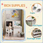 Kids Table and Chair Set with Storage, Whiteboard, Blackboard  for 3-8 Years