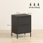 Chest of Drawers, Dresser with 2 Fabric Drawers - Black