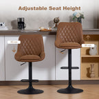 Set of Two Faux Leather Retro Bar Stools