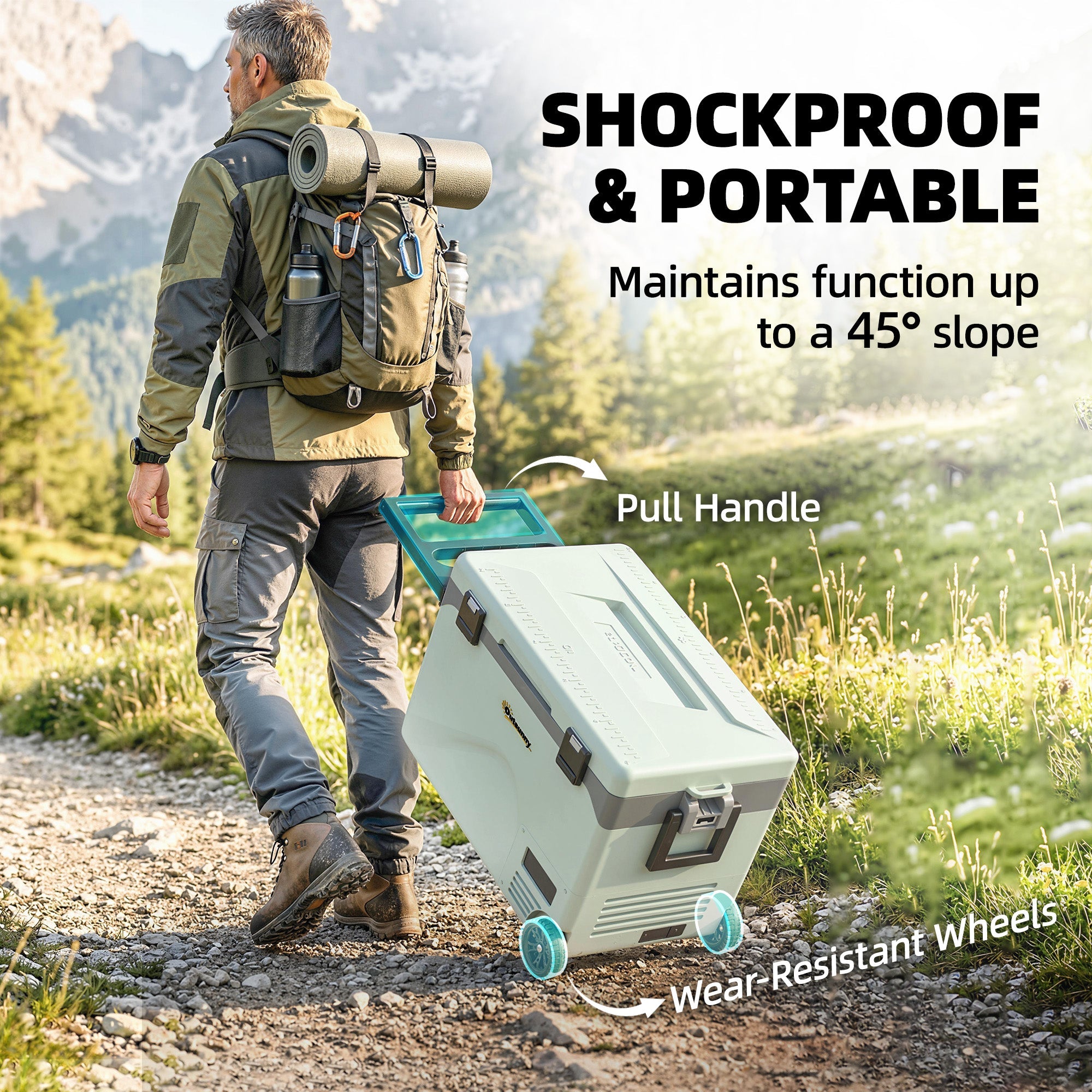 42.5L Compressor Car Fridge Freezer, Camping Refrigerator with App Control, -20℃