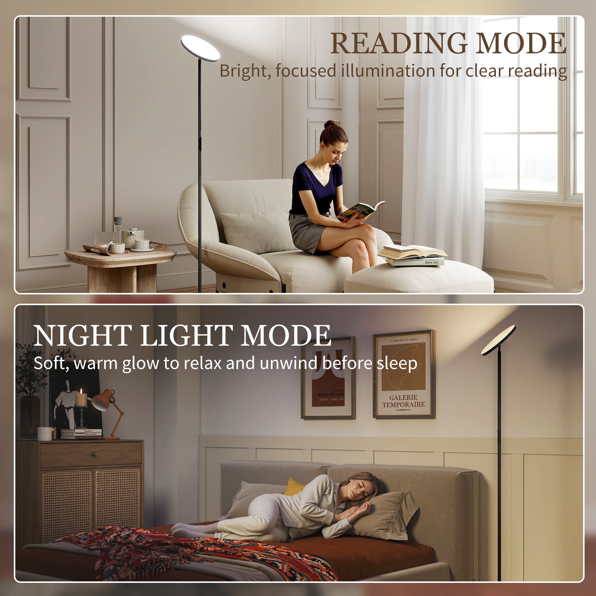 Tall Dimmable Standing Lamp with Remote & Touch Control