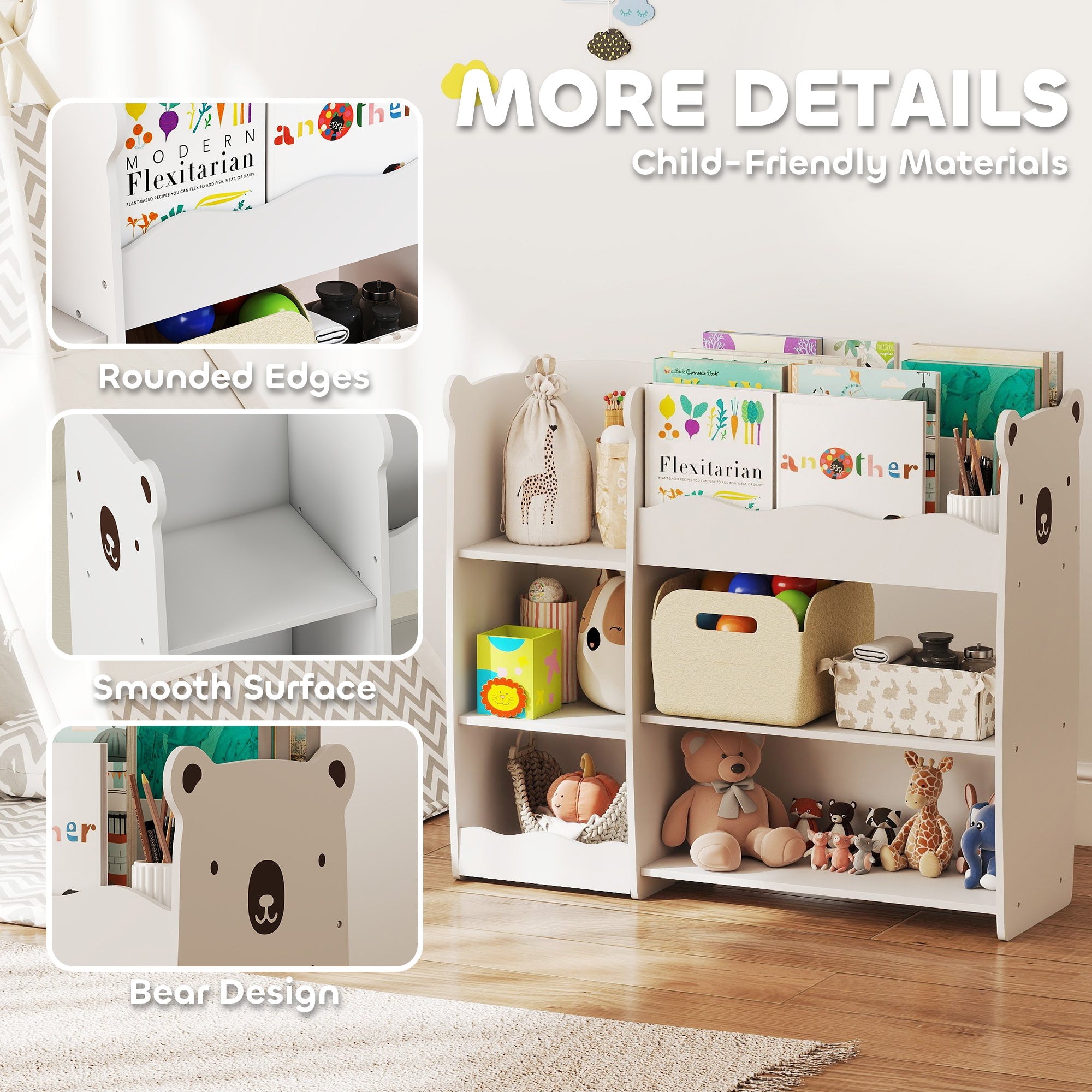 Kids Toy Storage Unit, Bookshelf and Toy Organiser