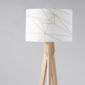 White and Rose Gold Lines Lampshade
