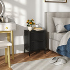 Chest of Drawers, Dresser with 2 Fabric Drawers - Black