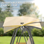 3 Seater Swing Chair with Adjustable Canopy, 360 kg