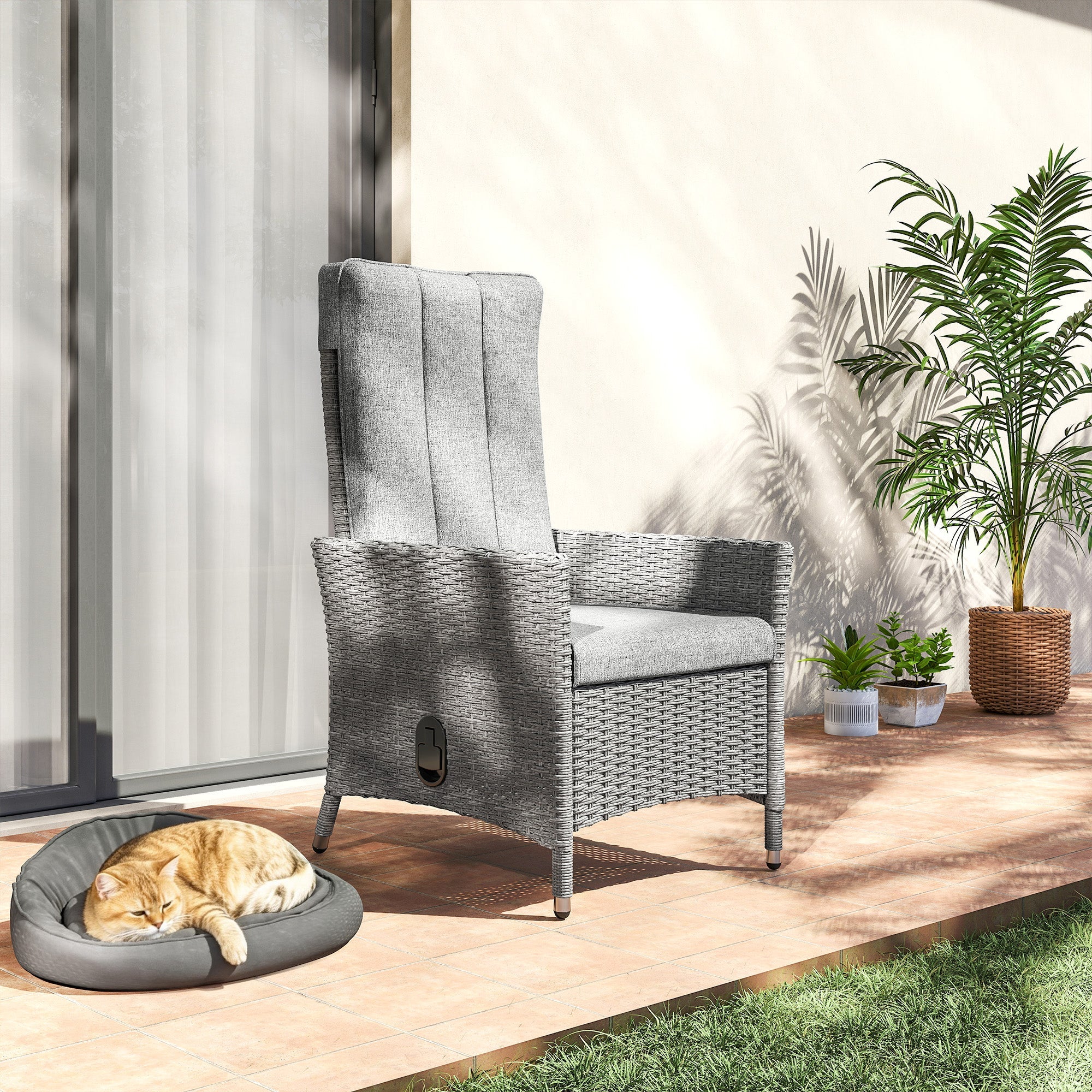 105°-150° Reclining Rattan Chair