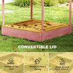 Kids Outdoor Sand Pit with Foldable Bench Seats, Flamingos Print Canopy