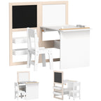 Kids Table and Chair Set with Storage, Whiteboard, Blackboard  for 3-8 Years
