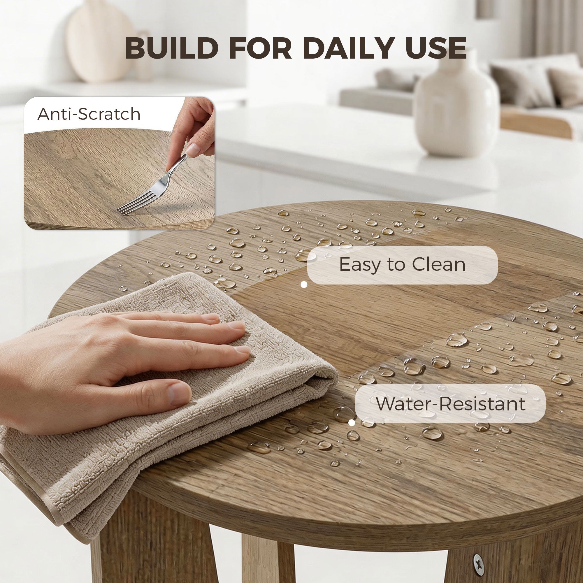 End Table Compact Round Side Table