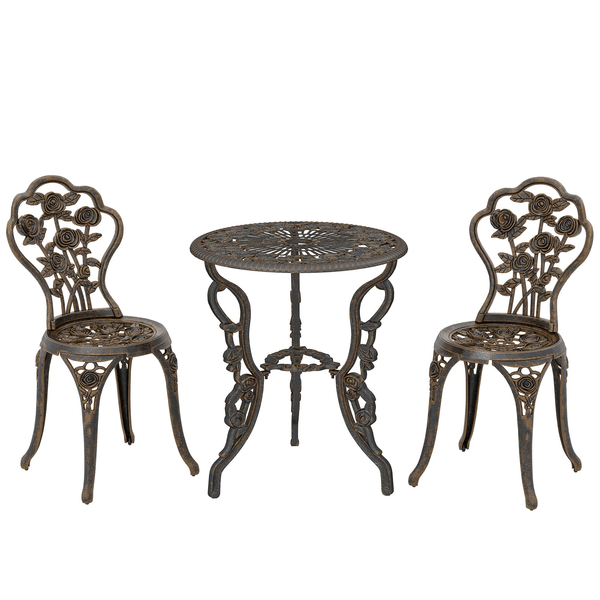 Outdoor Bistro Set Vintage Rose Design