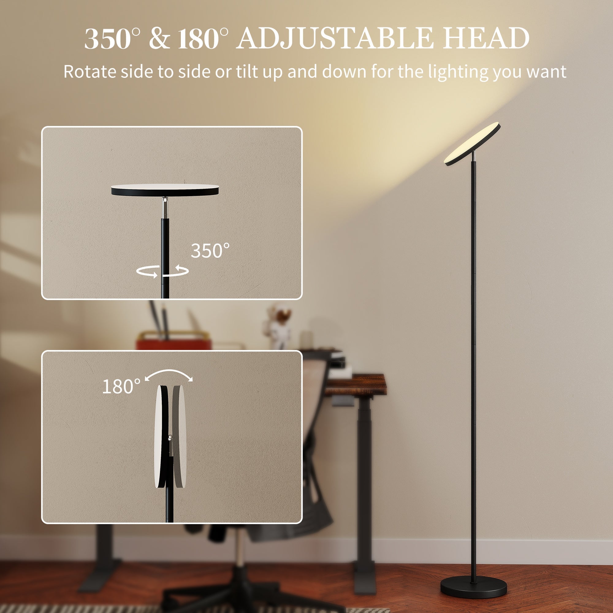 Tall Dimmable Standing Lamp with Remote & Touch Control