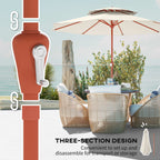 2.7 m Garden Parasol with Double Top and Crank System