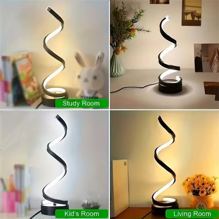 Modern USB Spiral LED Desk Lamp - Adjustable