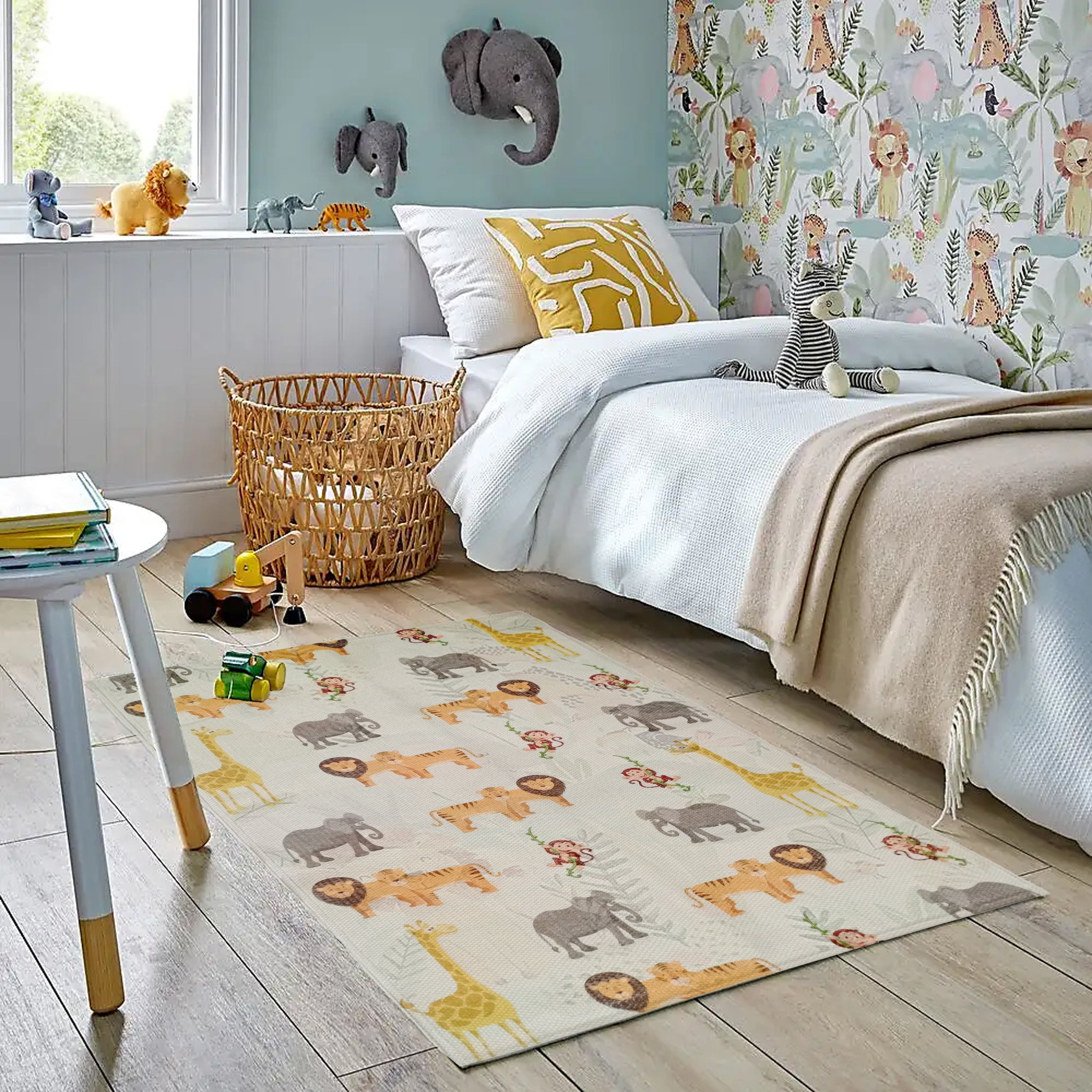 Safari Animal Print Rug - Non Slip Soft Durable