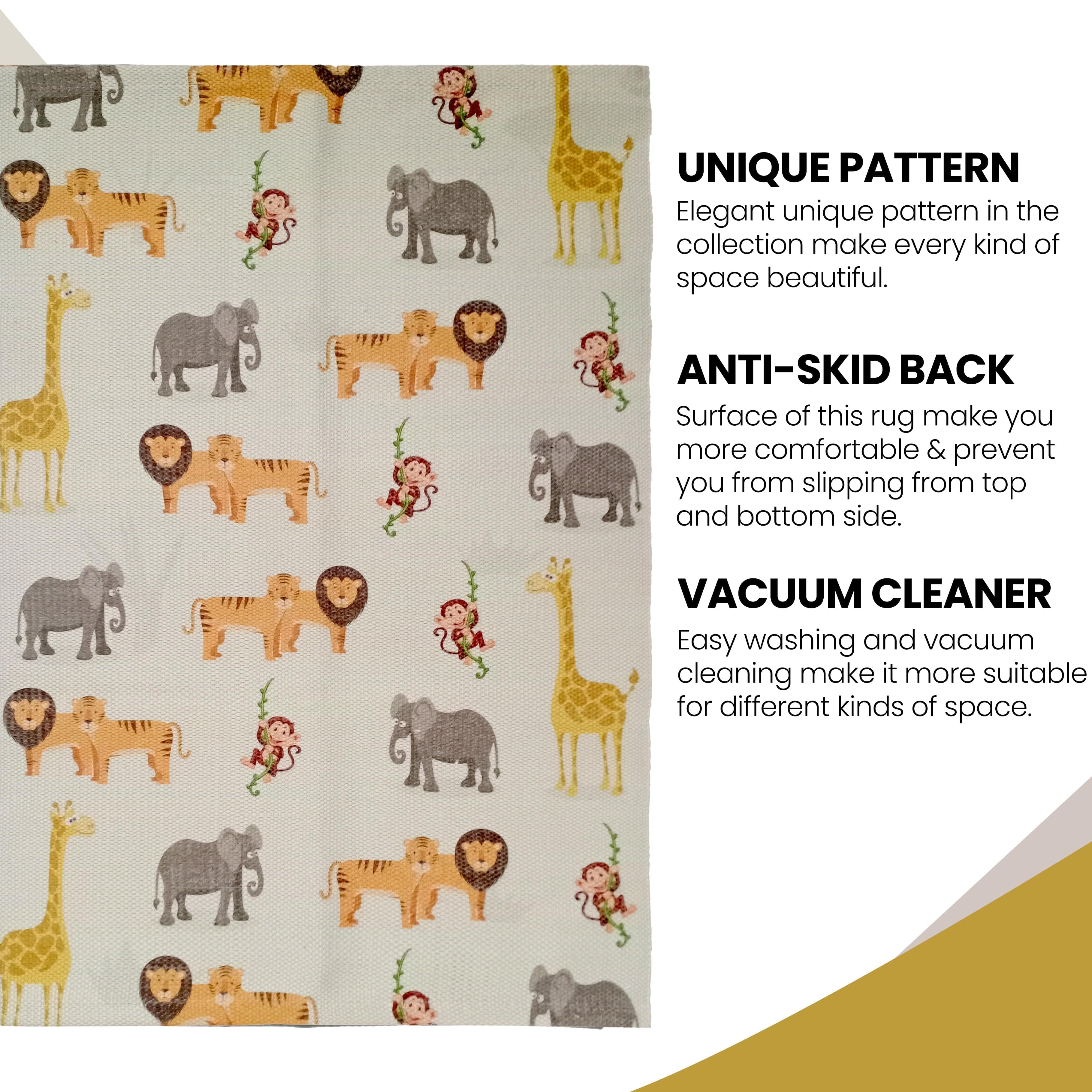 Safari Animal Print Rug - Non Slip Soft Durable