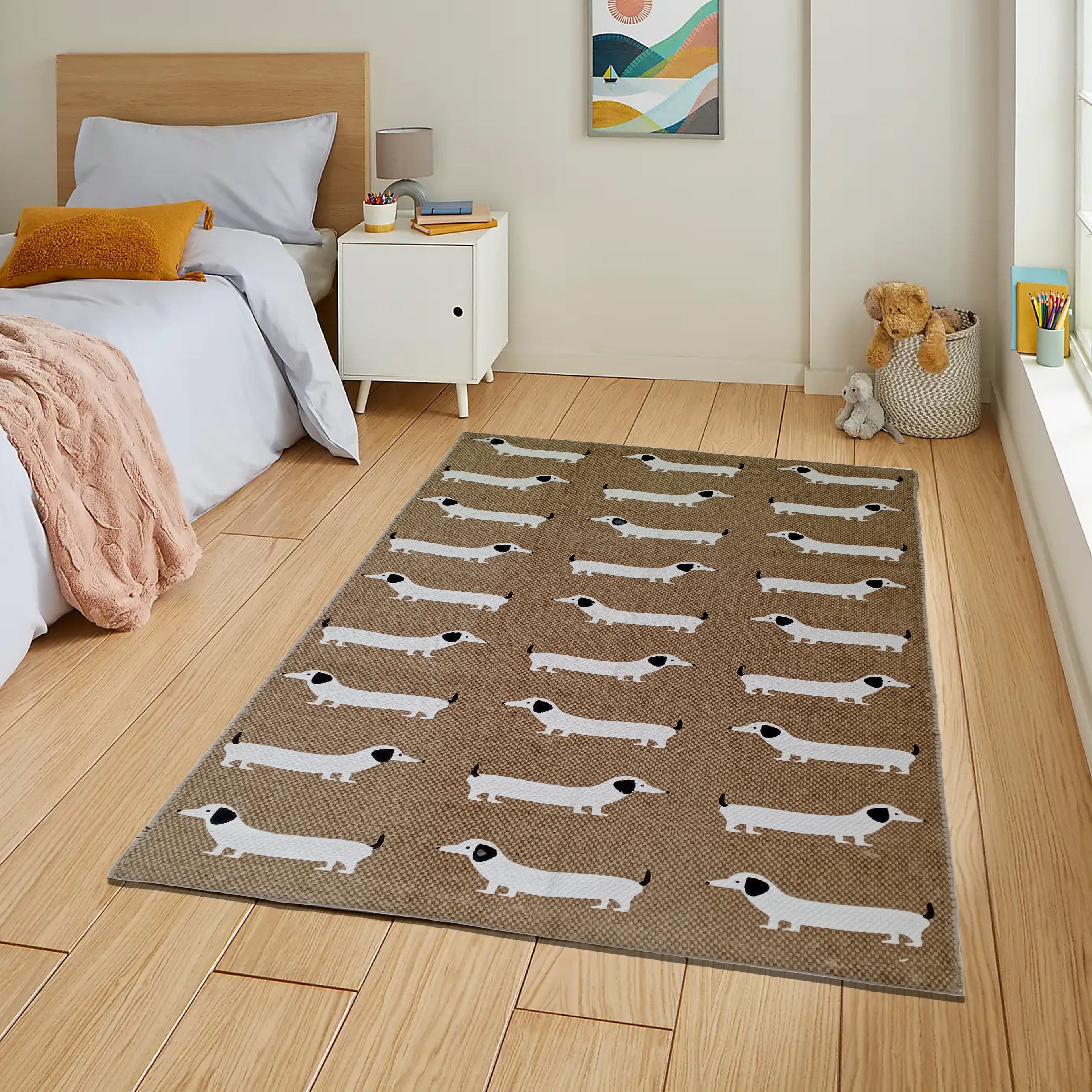 Animal Print Sausage Dog Non-Slip Rug Eco-Friendly