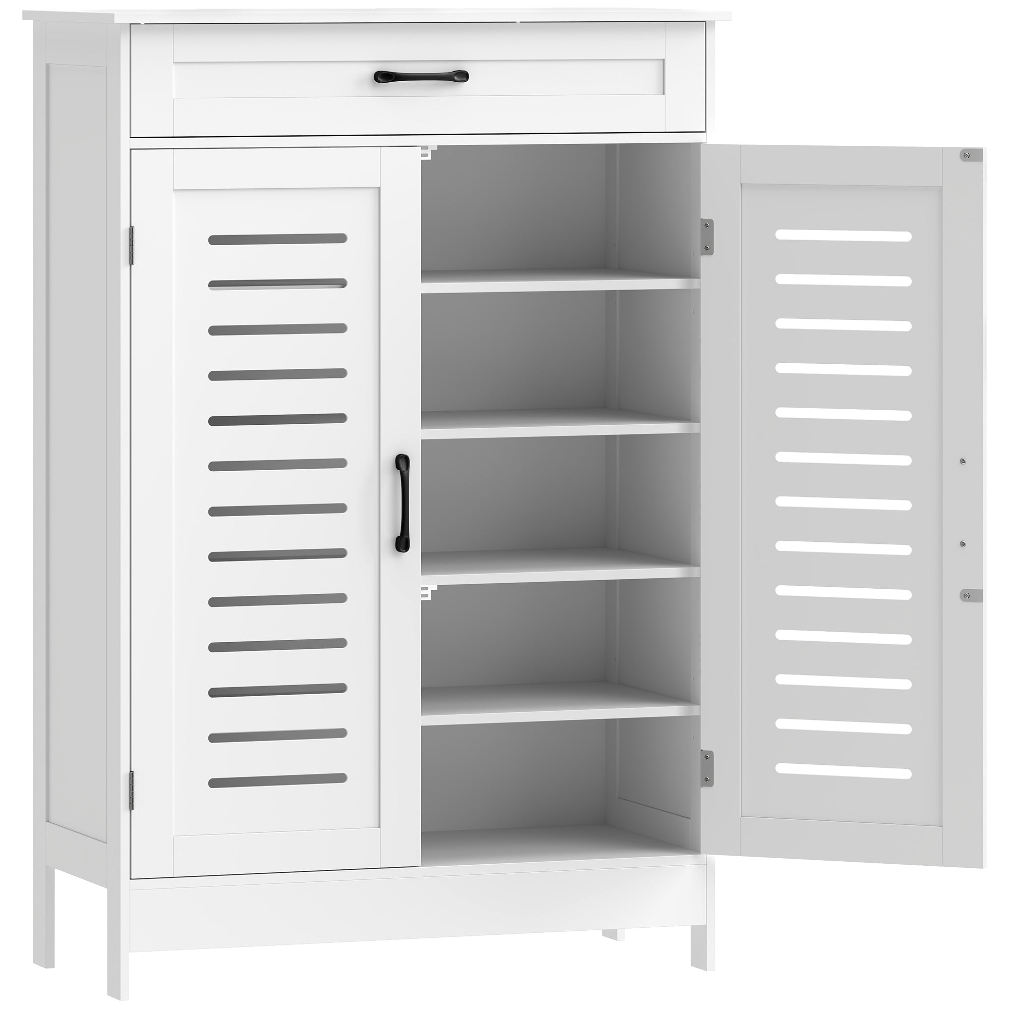 Shoe Cabinet with Louvered Doors
