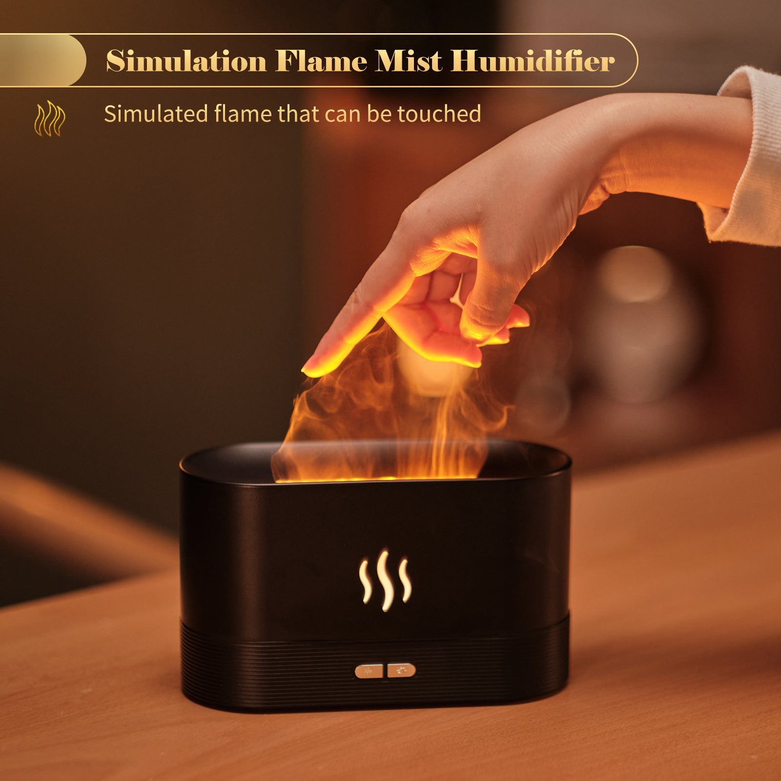 Diffuser With Flame Light Mist Humidifier Aromatherapy