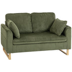 2 Seater Sofa, 140 cm Loveseat Sofa, Dark Green