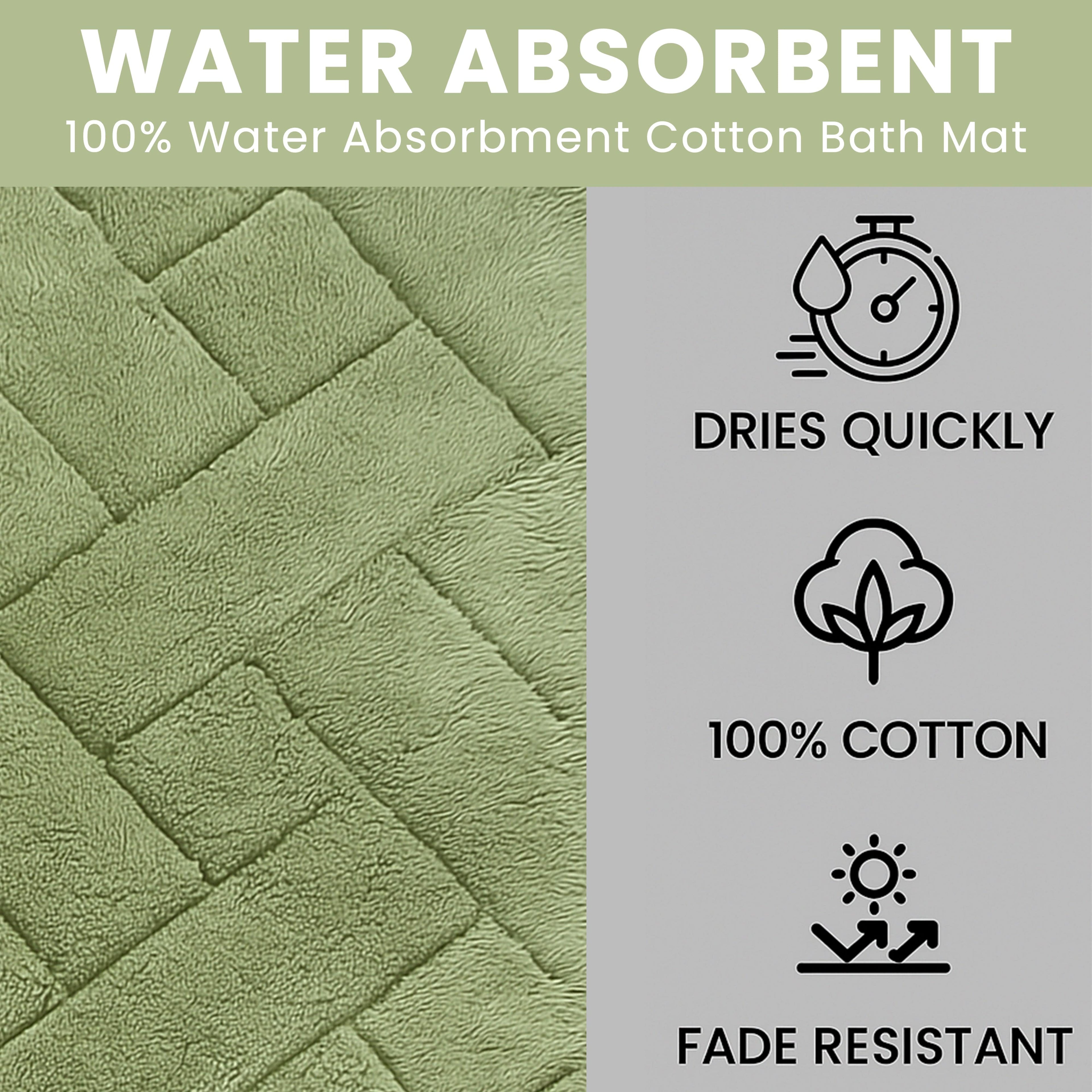 Cotton Bath Mat & Pedestal Set - Super Soft & Absorbent