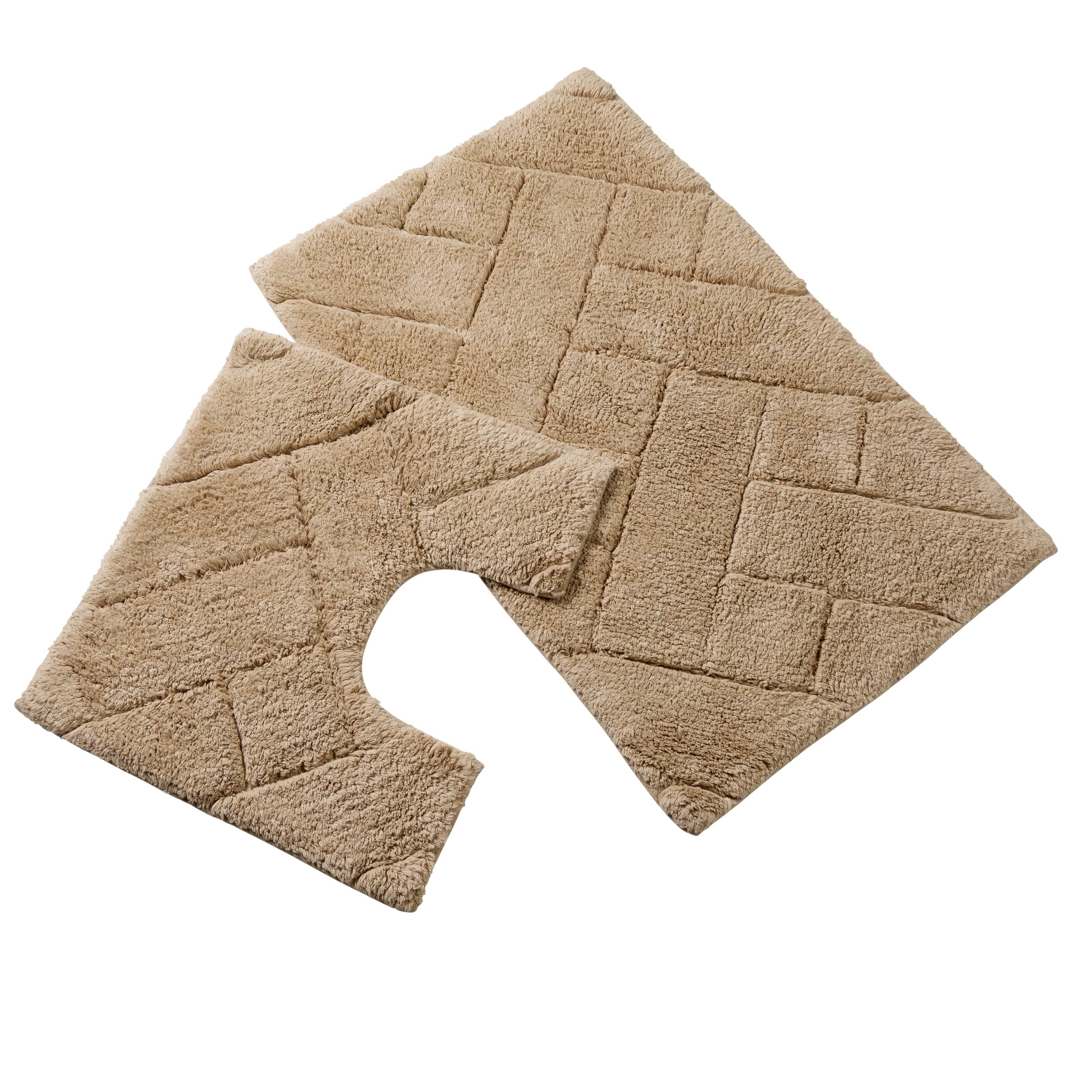 Cotton Bath Mat & Pedestal Set - Super Soft & Absorbent