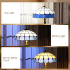 Vintage Floor Lamp with Handcrafted Stained Glass Shade