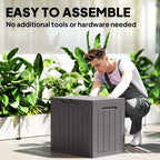 93L Plastic Outdoor Garden Storage Container with Handles, Waterproof