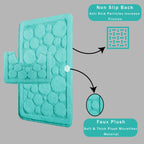 Bubbles Duck Egg Bath Mat and Pedestal Set Non Slip S- 2 Piece