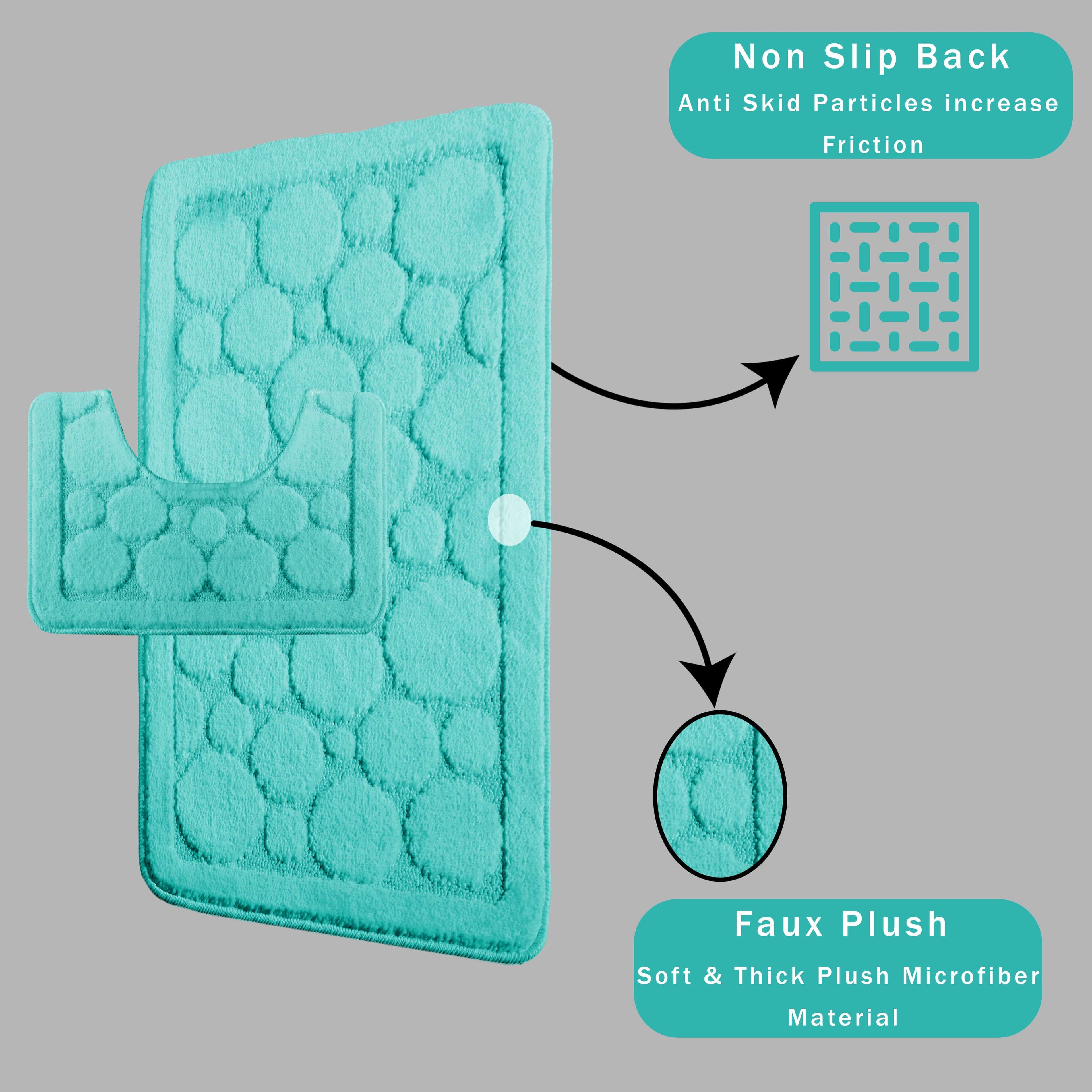 Bubbles Duck Egg Bath Mat and Pedestal Set Non Slip S- 2 Piece