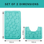 Bubbles Duck Egg Bath Mat and Pedestal Set Non Slip S- 2 Piece