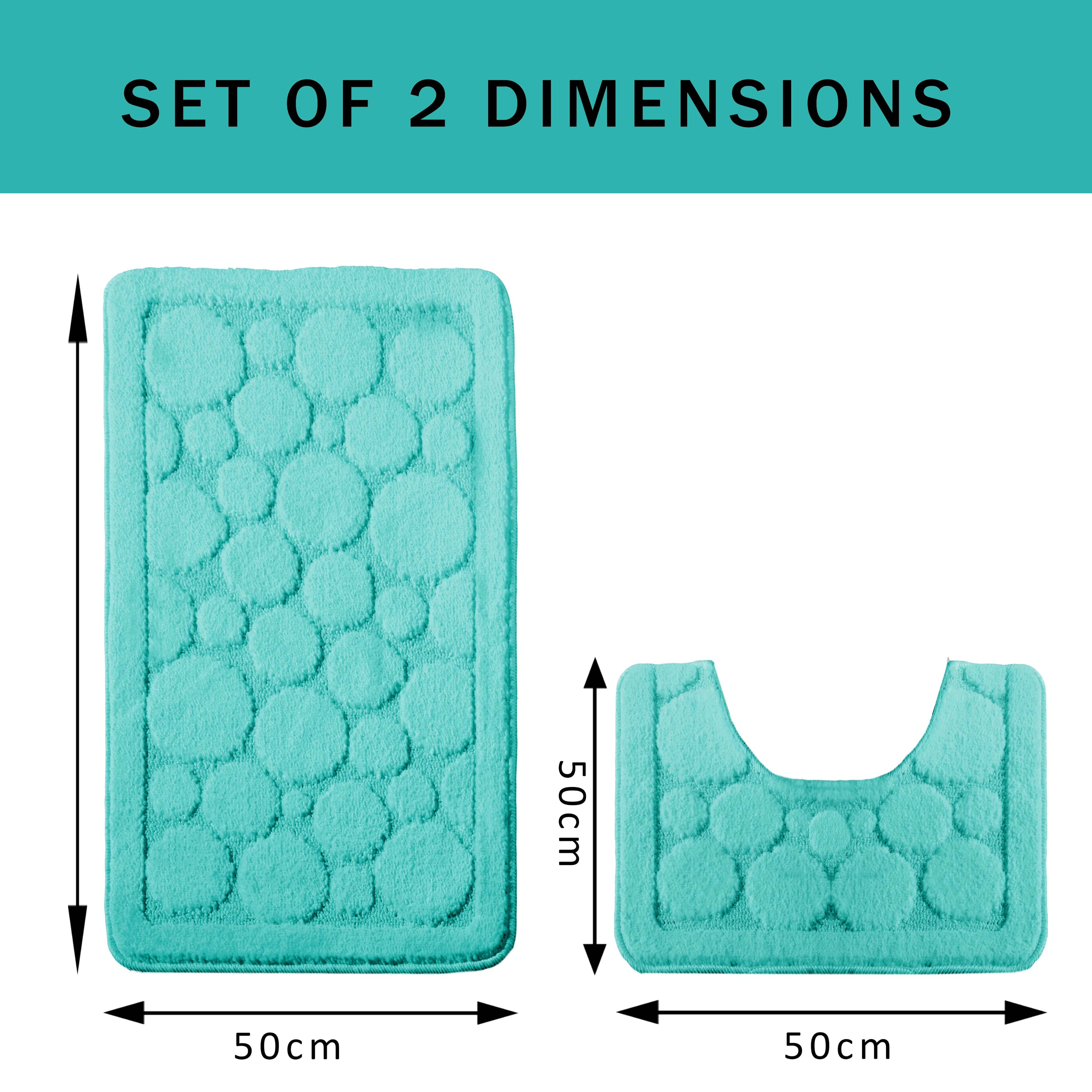 Bubbles Duck Egg Bath Mat and Pedestal Set Non Slip S- 2 Piece