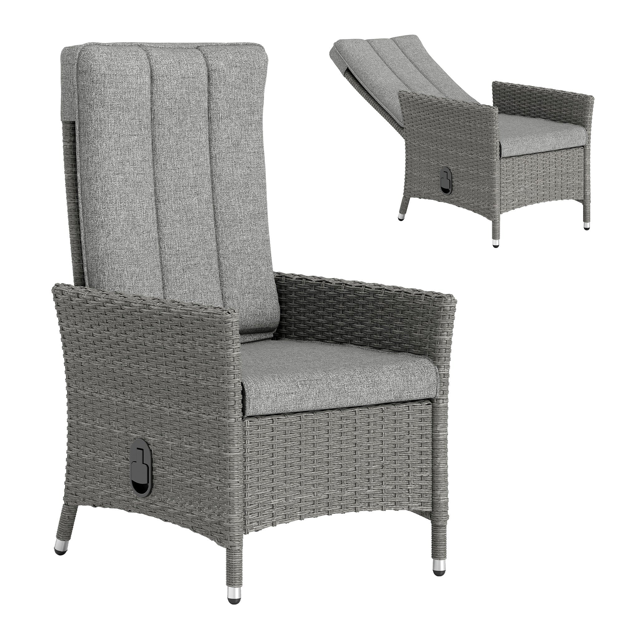 105°-150° Reclining Rattan Chair