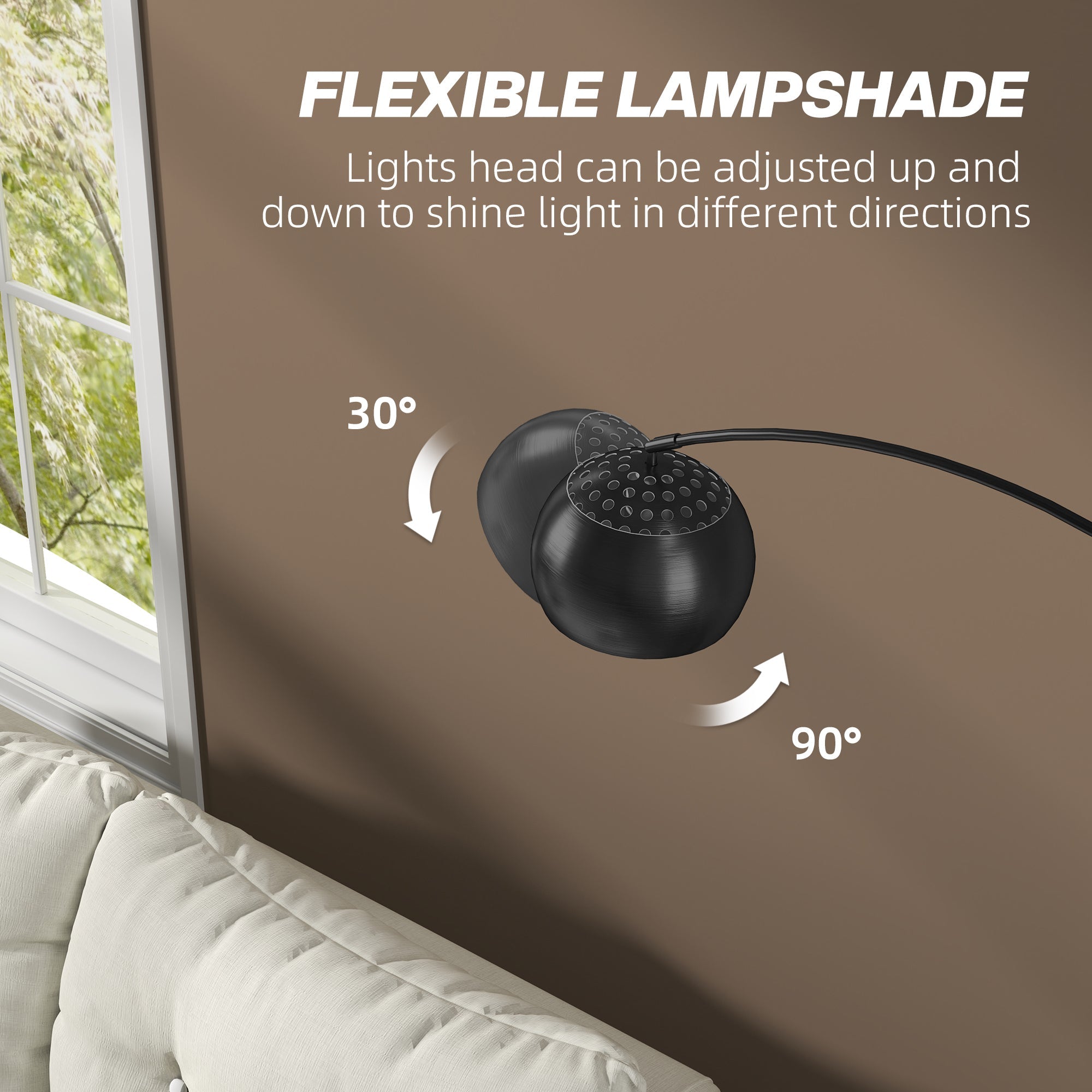 Arc Floor Lamp, Modern Adjustable Standing
