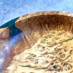 English Oak Burr and Green Resin Hybrid Bowl (190mm) | Handmade Wooden Gifts UK