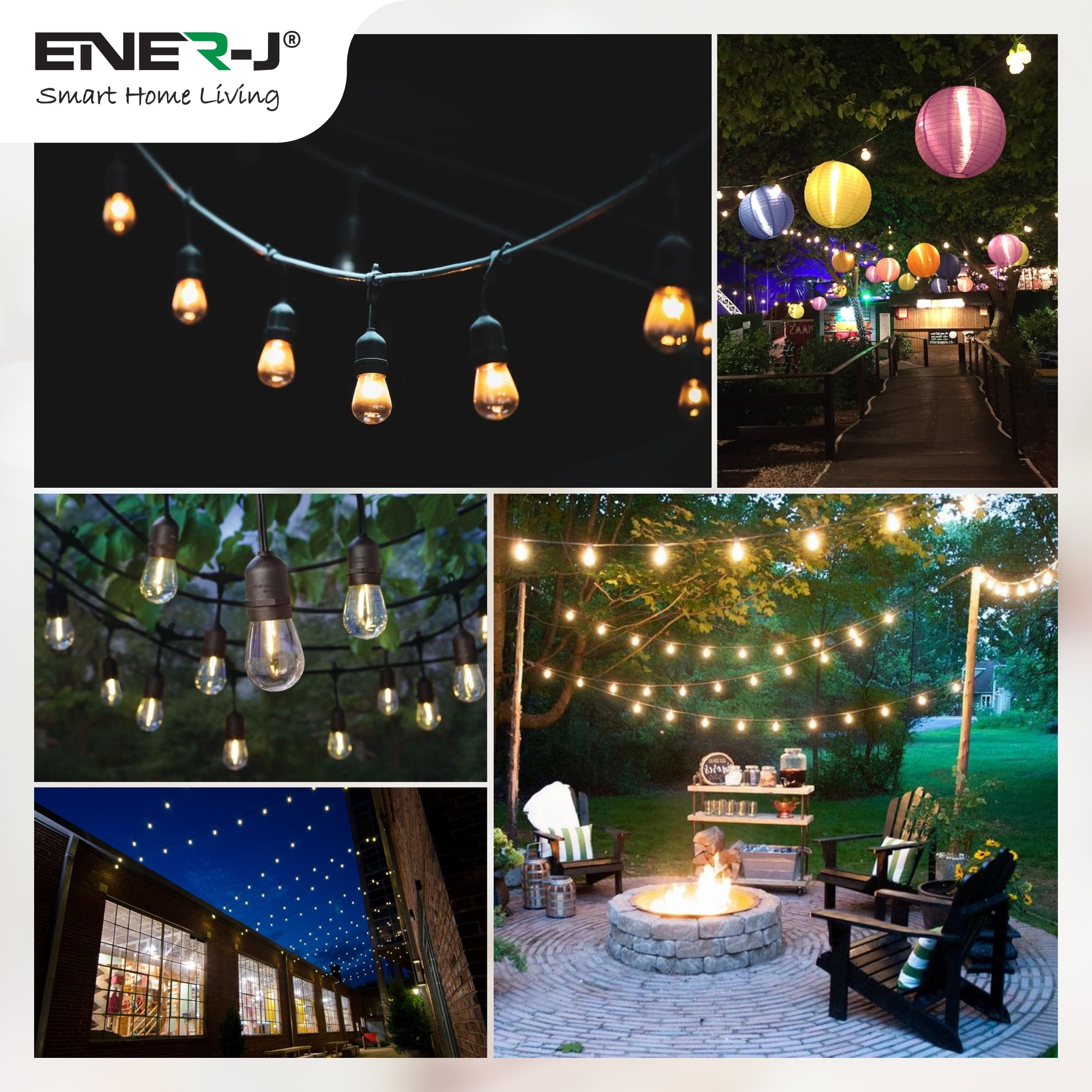 LED Filament String Light Kit, Vintage LED Bulbs, Waterproof 48ft