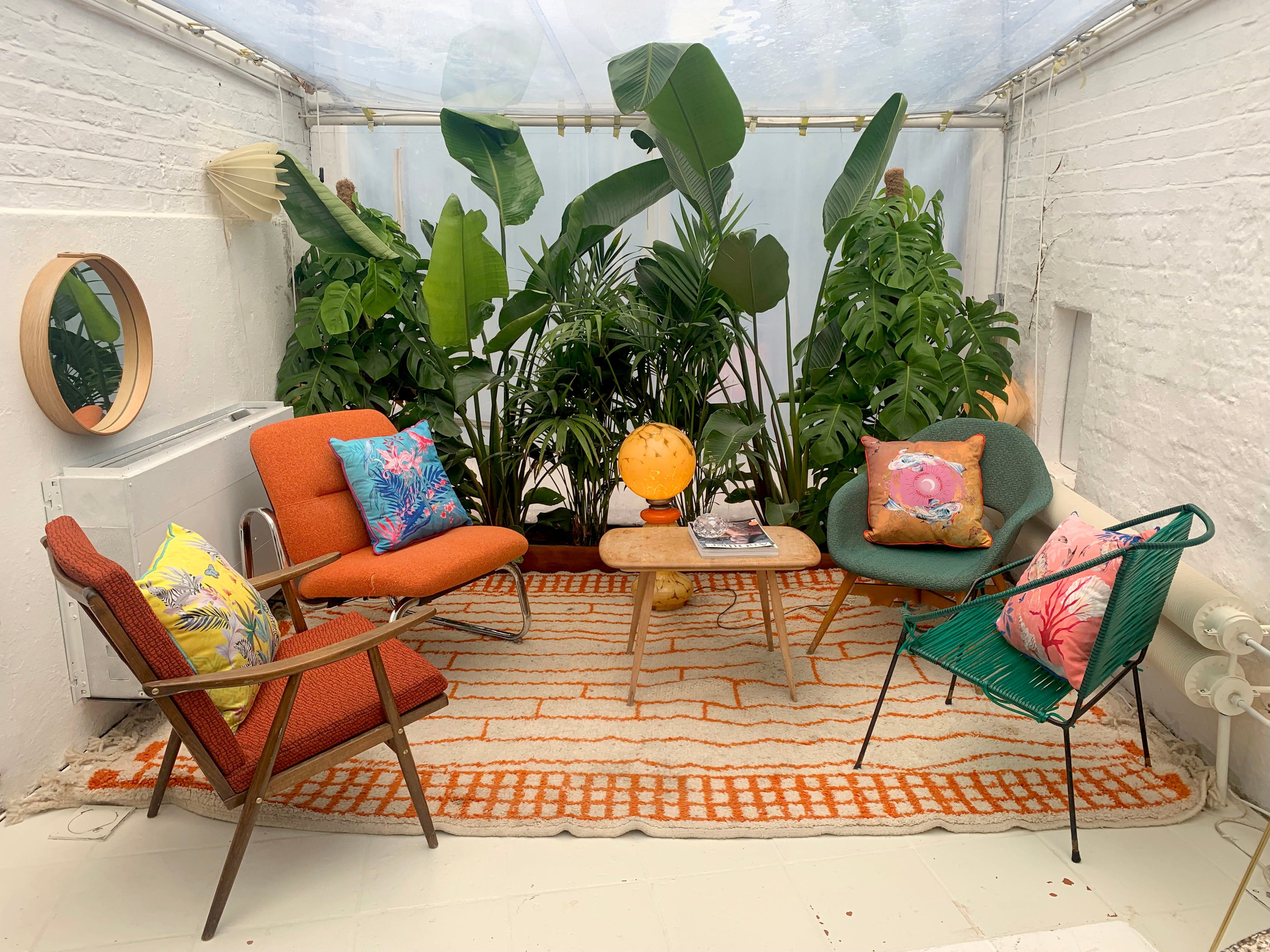 Koi Watercolour Art Cushion 'Golden pool' with fish illustration, made from Vegan friendly Suede