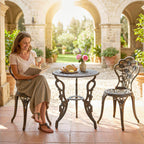 Outdoor Bistro Set Vintage Rose Design