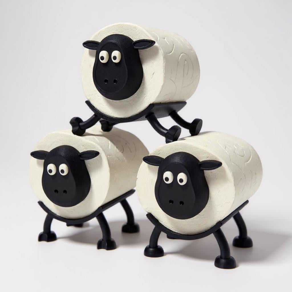 Trio Sheep Funny Toilet Roll Holder