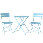 Folding Garden Bistro Set, Light Blue