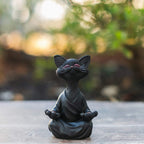 Buddha Cat Figurine, Collectible Happy Cat Decor, Meditation Yoga