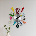 Multicolour Funky Numbers Decorative Wall Clock