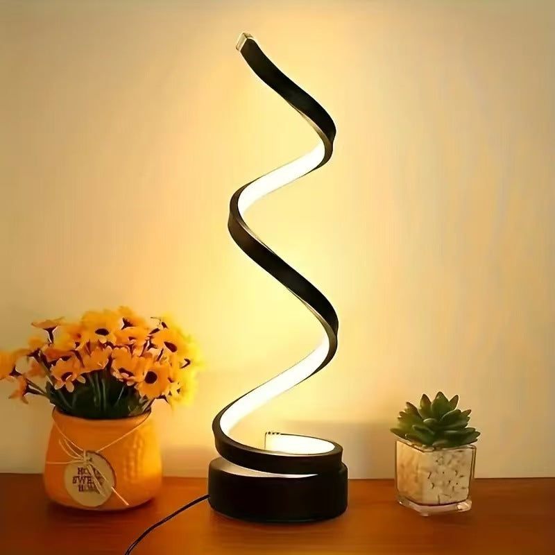 Modern USB Spiral LED Desk Lamp - Adjustable