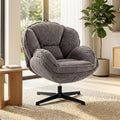 Modern Wingback Velvet Accent Armchair with Four-Star Base, S-Springs