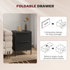 Chest of Drawers, Dresser with 2 Fabric Drawers - Black