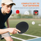 Portable Table Tennis Set with Four Rackets, Eight Balls, Storage Case